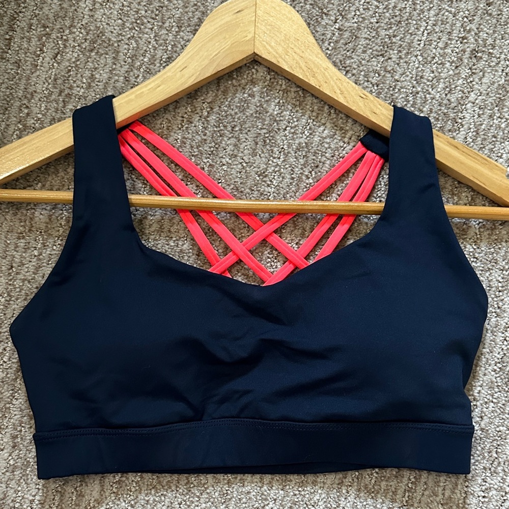 Forever 21 Navy Sports Bra with Pink Straps